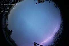 Gewitter über Hagen am 31.03.2024  (Foto: AllSky-Kamera der Sternwarte Hagen)