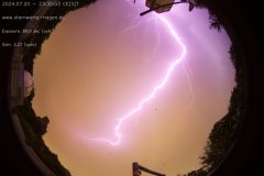Gewitter über Hagen am 20.07.2024 um 23:30 Uhr MESZ (Foto: AllSky-Kamera der Sternwarte Hagen)