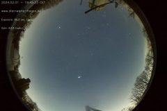 Feuerkugel/Bolide (helle Sternschnuppe)  am 01.02.2024 um 19:45:23 Uhr MEZ (Foto: AllSky-Kamera der Sternwarte Hagen)