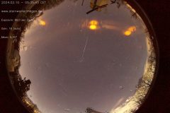 Meteor (Sternschnuppe) am 10.02.2024 um 05:35:43 Uhr MEZ (Foto: AllSky-Kamera der Sternwarte Hagen)