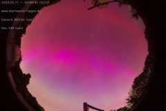 Polarlicht am 11.05.2024 um 00:40 Uhr MESZ über Hagen (Foto: AllSky-Kamera  der Volkssternwarte Hagen)