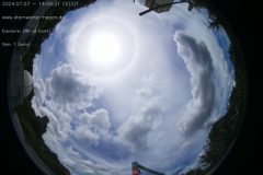 Halo um die Sonne am 07.07.2024 um 14:59 Uhr MESZ (Foto: AllSky-Kamera der Sternwarte Hagen)