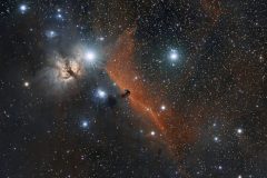Pferdekopfnebel und Umgebung im Sternbild Orion (Foto: Carsten Hume)