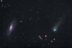 Komet Panstarrs C/2017 T2 nahe Galaxie Messier 106 (Foto: Norbert Mrozek)
