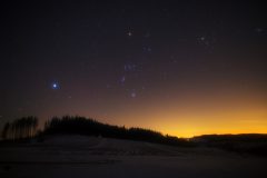 Winterhimmel mit den Sternbildern Orion, Grosser Hund und Stier (Foto: Kamila Cymorek)