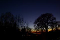 Venus und Jupiter am Abendhimmel des 28.02.2023 (Foto: Peter Stolzen)