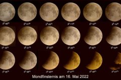 Ablauf der Mondfinsternis vom 16. Mai 2022  (Fotos: Peter Stolzen)
