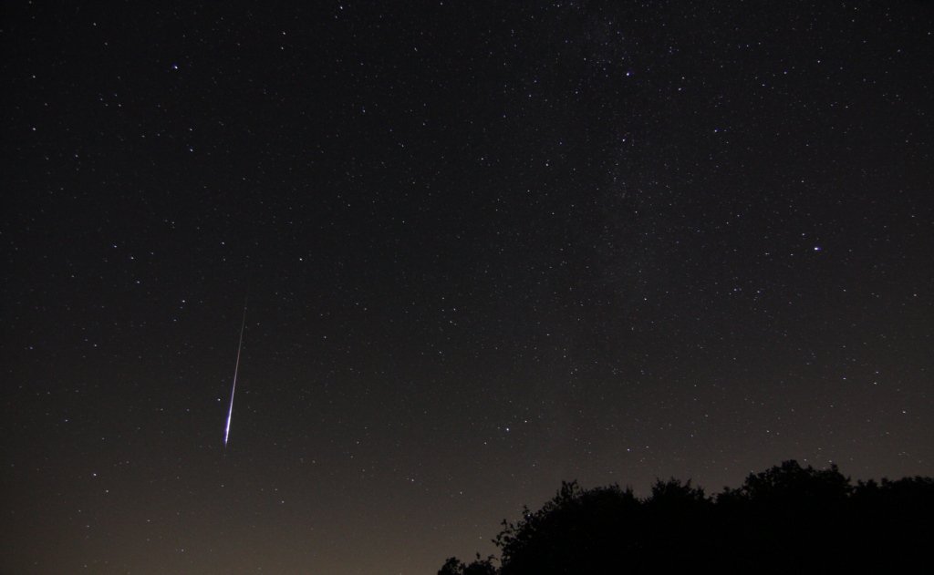 Perseiden-Meteor am 14.08.2013 über dem Märkischen Kreis (Foto: Dirk Panczyk)