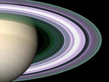 Feinstruktur des Saturn-Ringes aufgenommen von der Cassini-Sonde. Courtesy NASA/JPL-Caltech